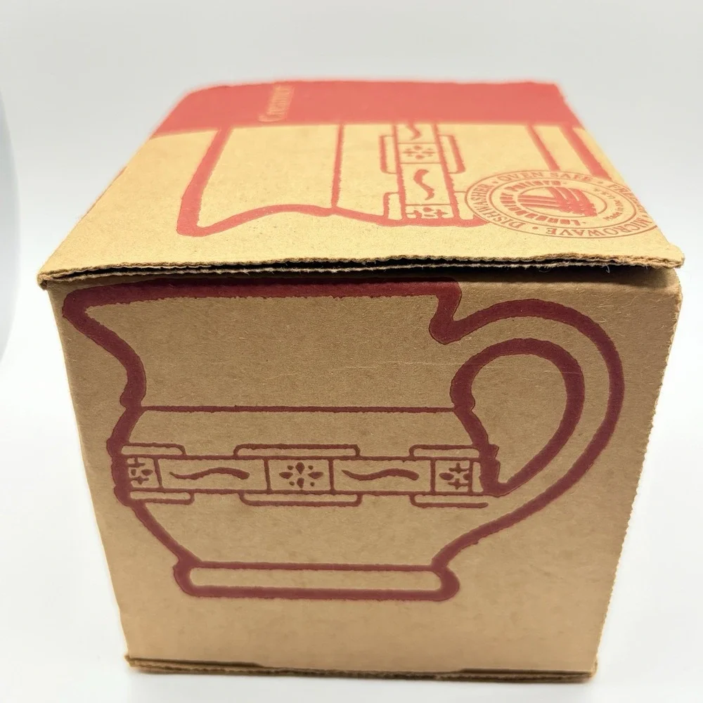 Vintage‎ Longaberger Pottery Woven Traditions Classic Blue Creamer NOS
